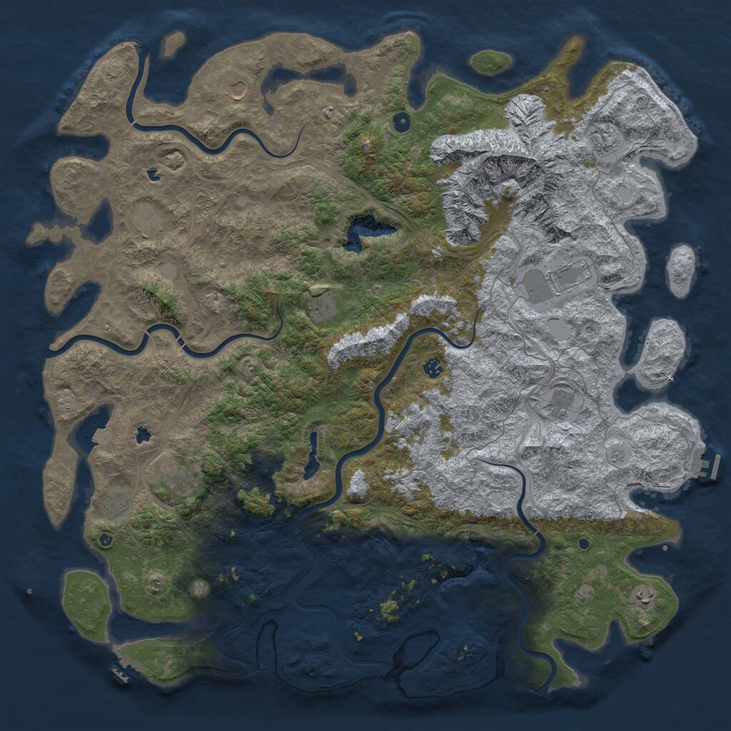 Rust Map: Procedural Map, Size: 5800, Seed: 547919095, 17 Monuments