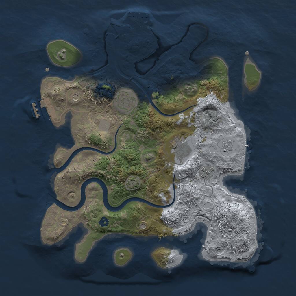 Rust Map: Procedural Map, Size: 3000, Seed: 890063330, 9 Monuments