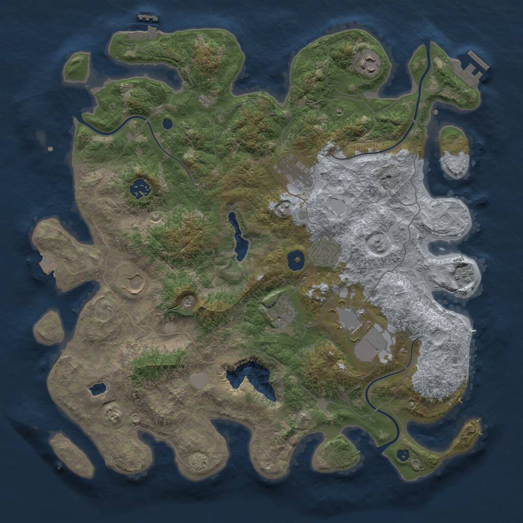 Rust Map: Procedural Map, Size: 4096, Seed: 82749, 14 Monuments