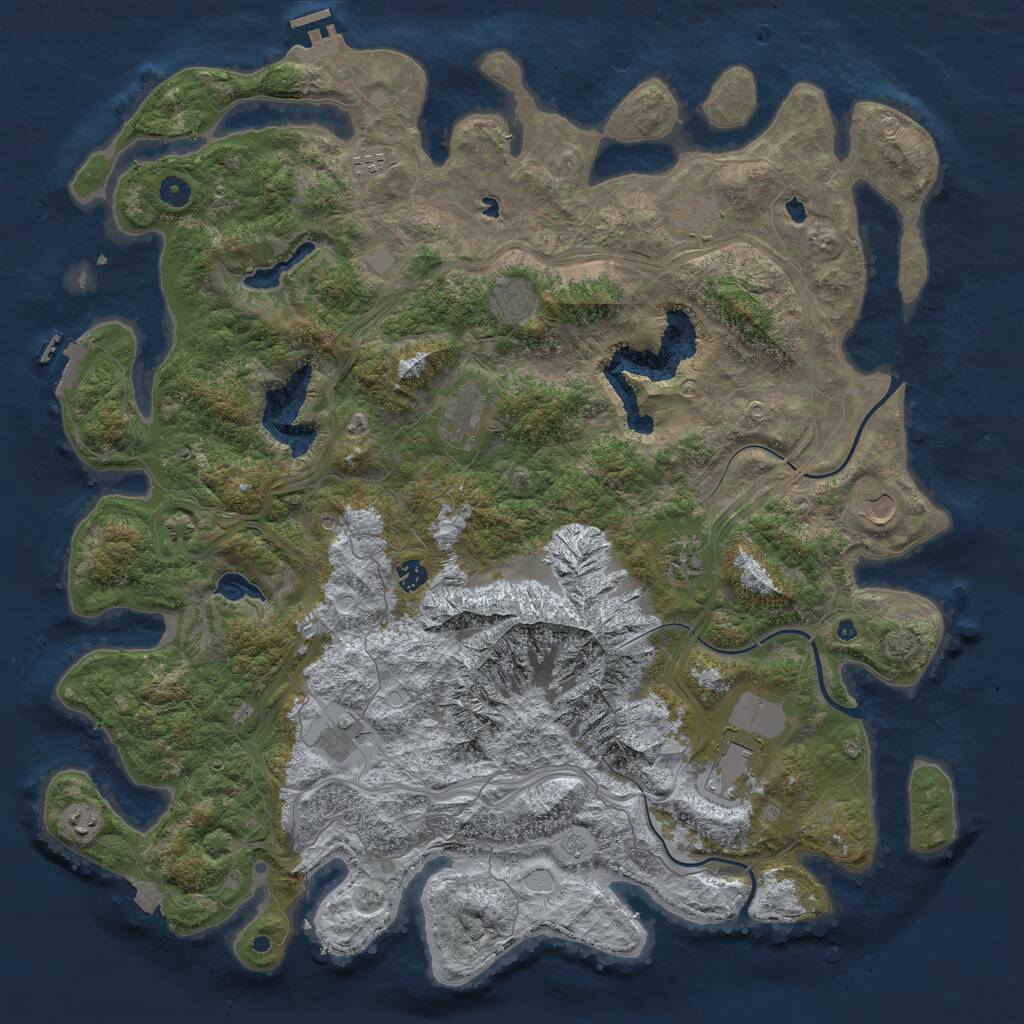 Rust Map: Procedural Map, Size: 5000, Seed: 892073766, 16 Monuments
