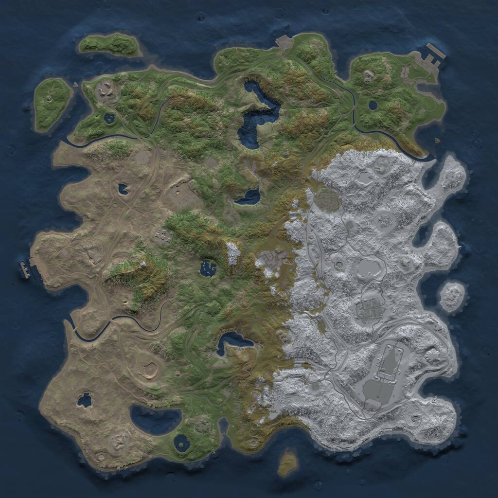 Rust Map: Procedural Map, Size: 4500, Seed: 1173903840, 16 Monuments