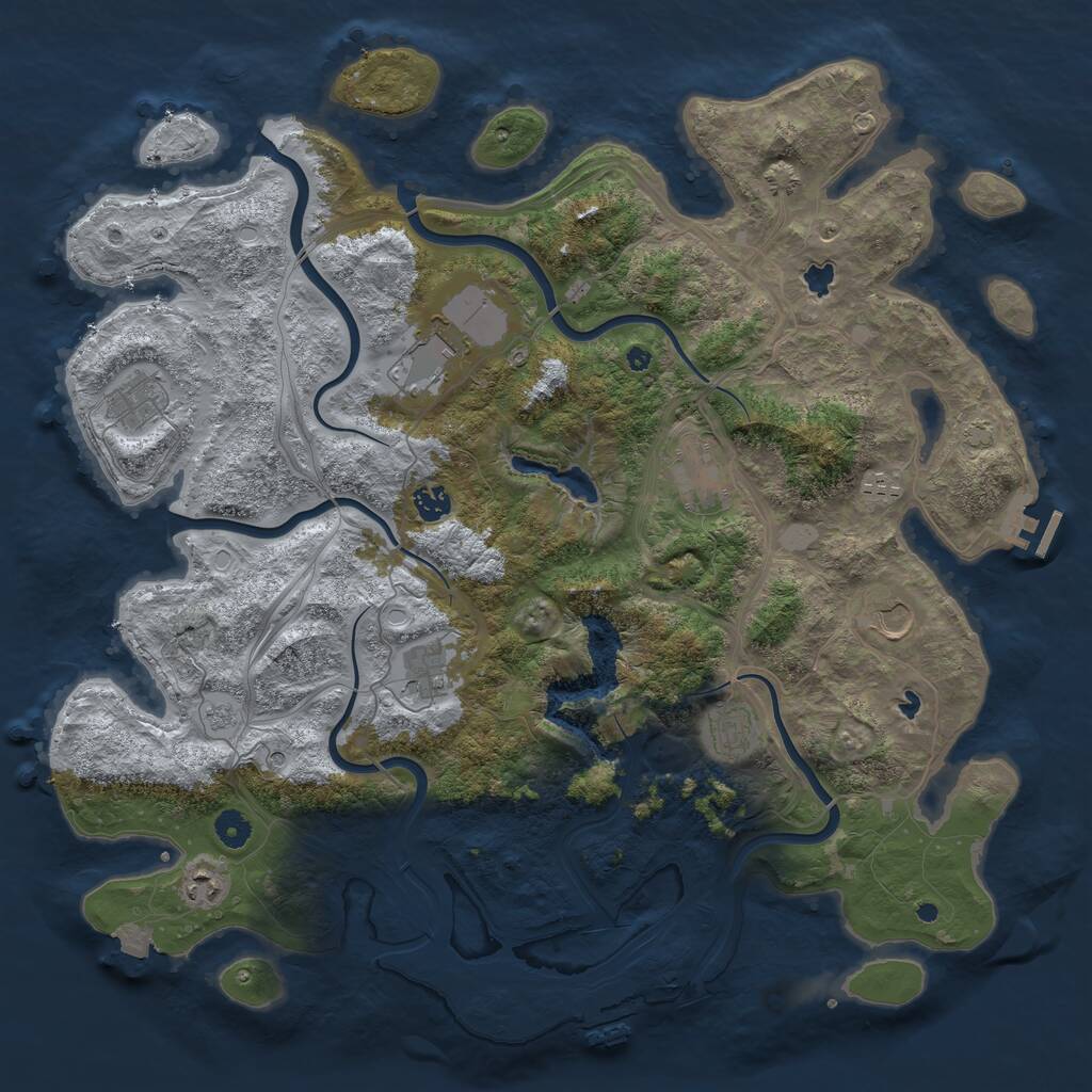 Rust Map: Procedural Map, Size: 4500, Seed: 1885354513, 15 Monuments