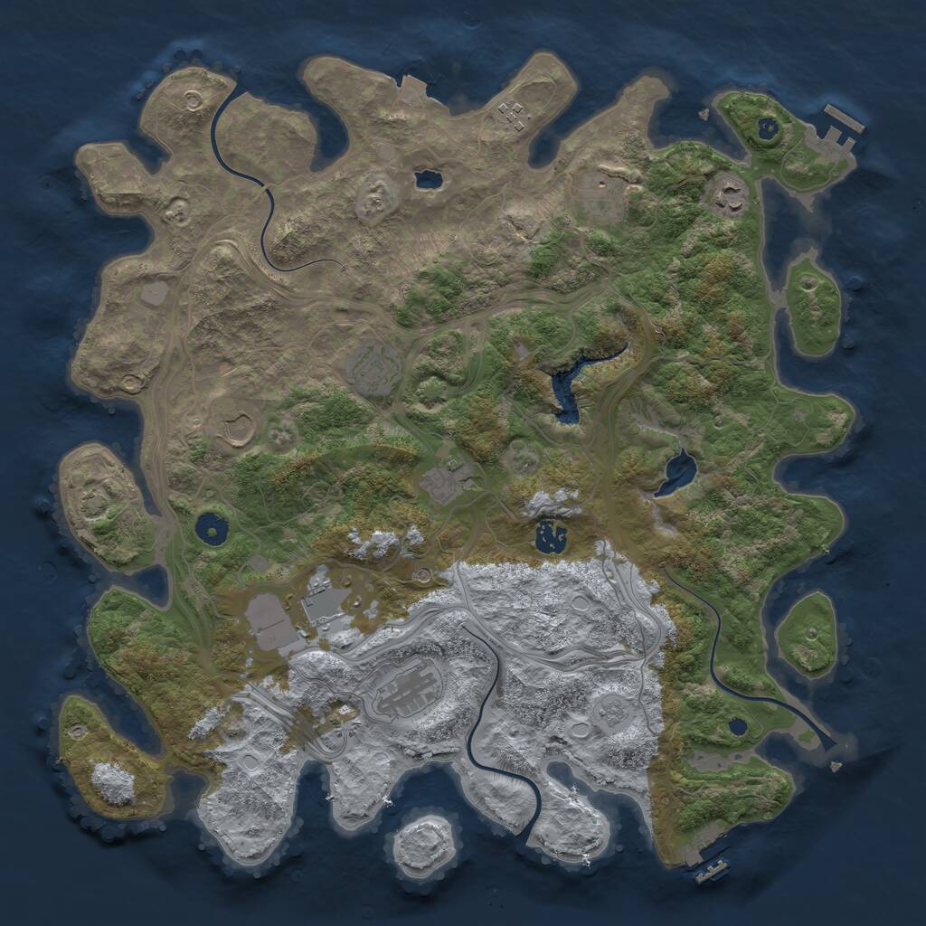 Rust Map: Procedural Map, Size: 4250, Seed: 1723438494, 15 Monuments