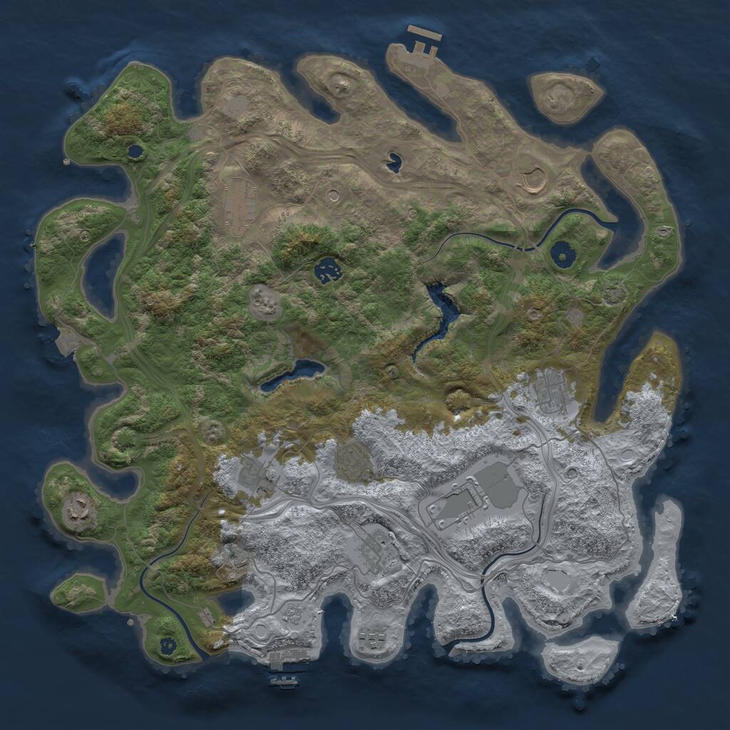 Rust Map: Procedural Map, Size: 4250, Seed: 1787218681, 16 Monuments