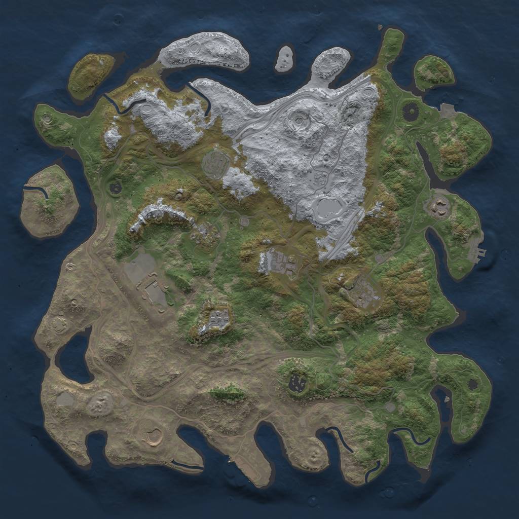 Rust Map: Procedural Map, Size: 4400, Seed: 22446677, 17 Monuments