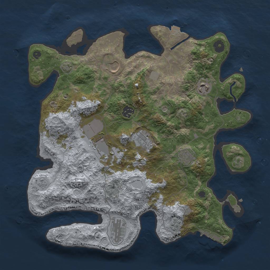 Rust Map: Procedural Map, Size: 3500, Seed: 1274175767, 15 Monuments
