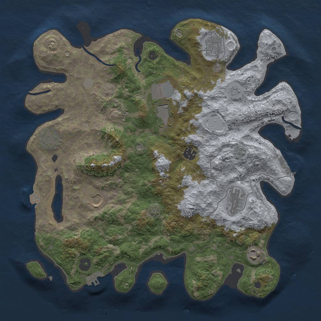 Rust Map: Procedural Map, Size: 3750, Seed: 21092023, 17 Monuments