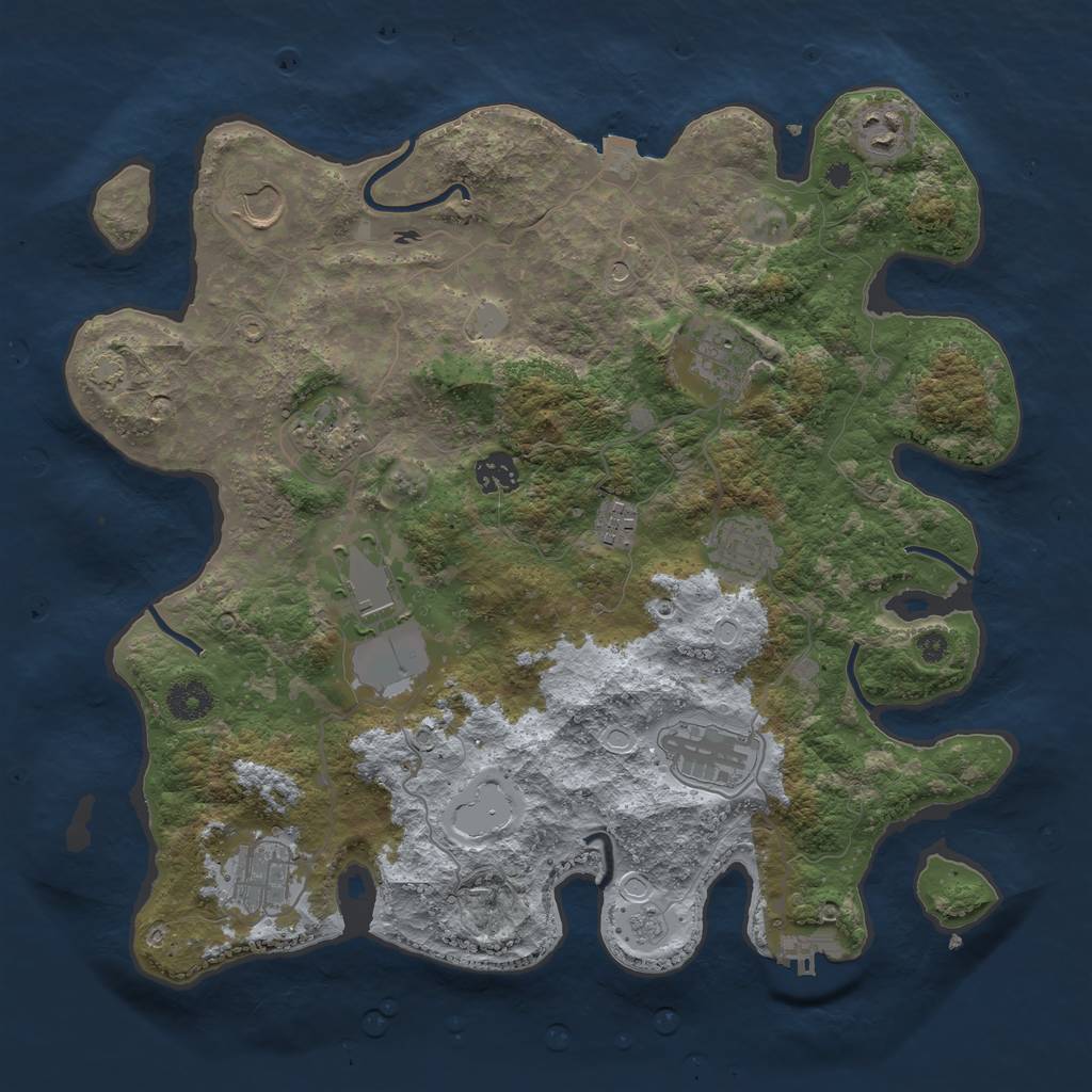 Rust Map: Procedural Map, Size: 3750, Seed: 1776583252, 17 Monuments