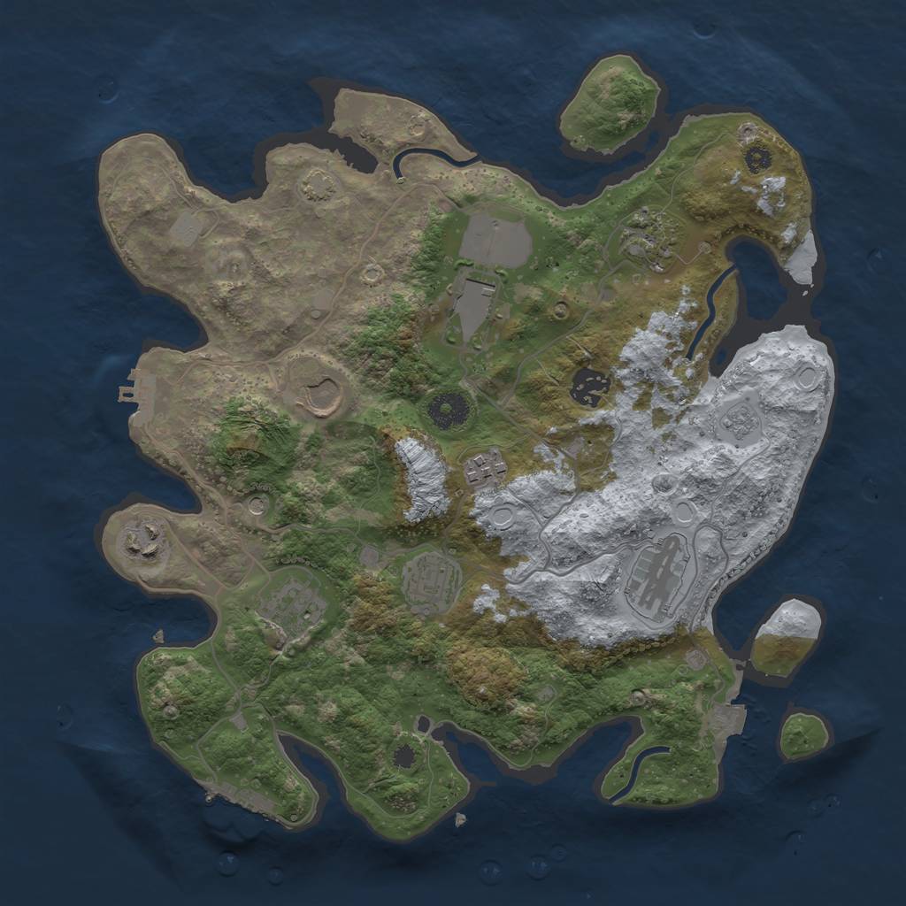 Rust Map: Procedural Map, Size: 3500, Seed: 10021512, 17 Monuments