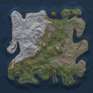 Thumbnail Rust Map: Procedural Map, Size: 3700, Seed: 17393395, 17 Monuments