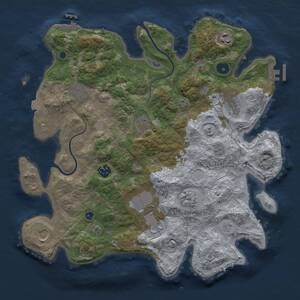 Thumbnail Rust Map: Procedural Map, Size: 3700, Seed: 17392151, 15 Monuments