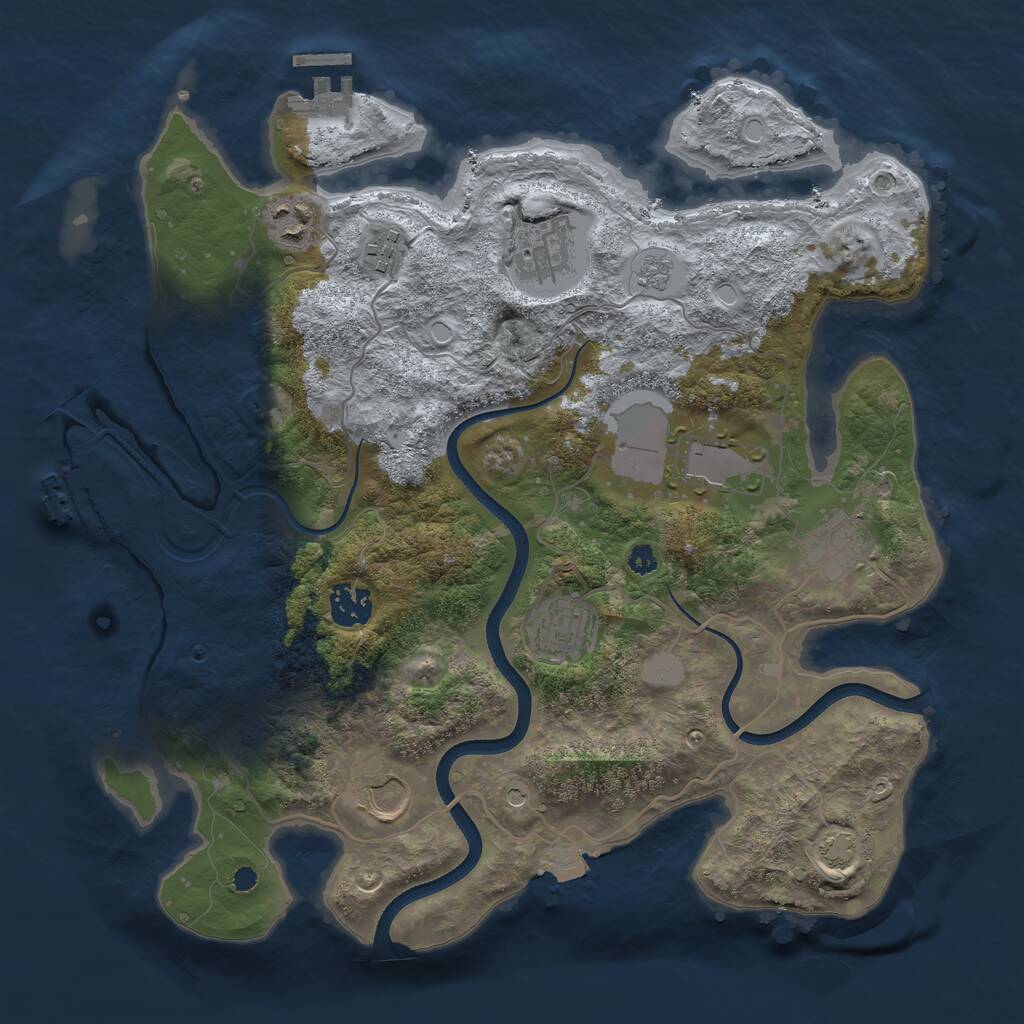 Rust Map: Procedural Map, Size: 3500, Seed: 1620755174, 14 Monuments