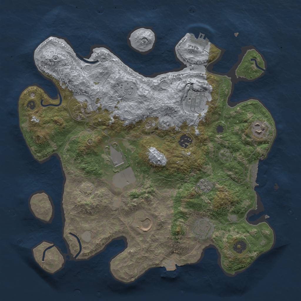 Rust Map: Procedural Map, Size: 3500, Seed: 1116181922, 16 Monuments