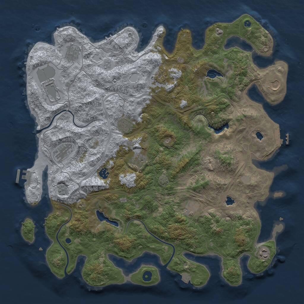 Rust Map: Procedural Map, Size: 4500, Seed: 28670756, 17 Monuments