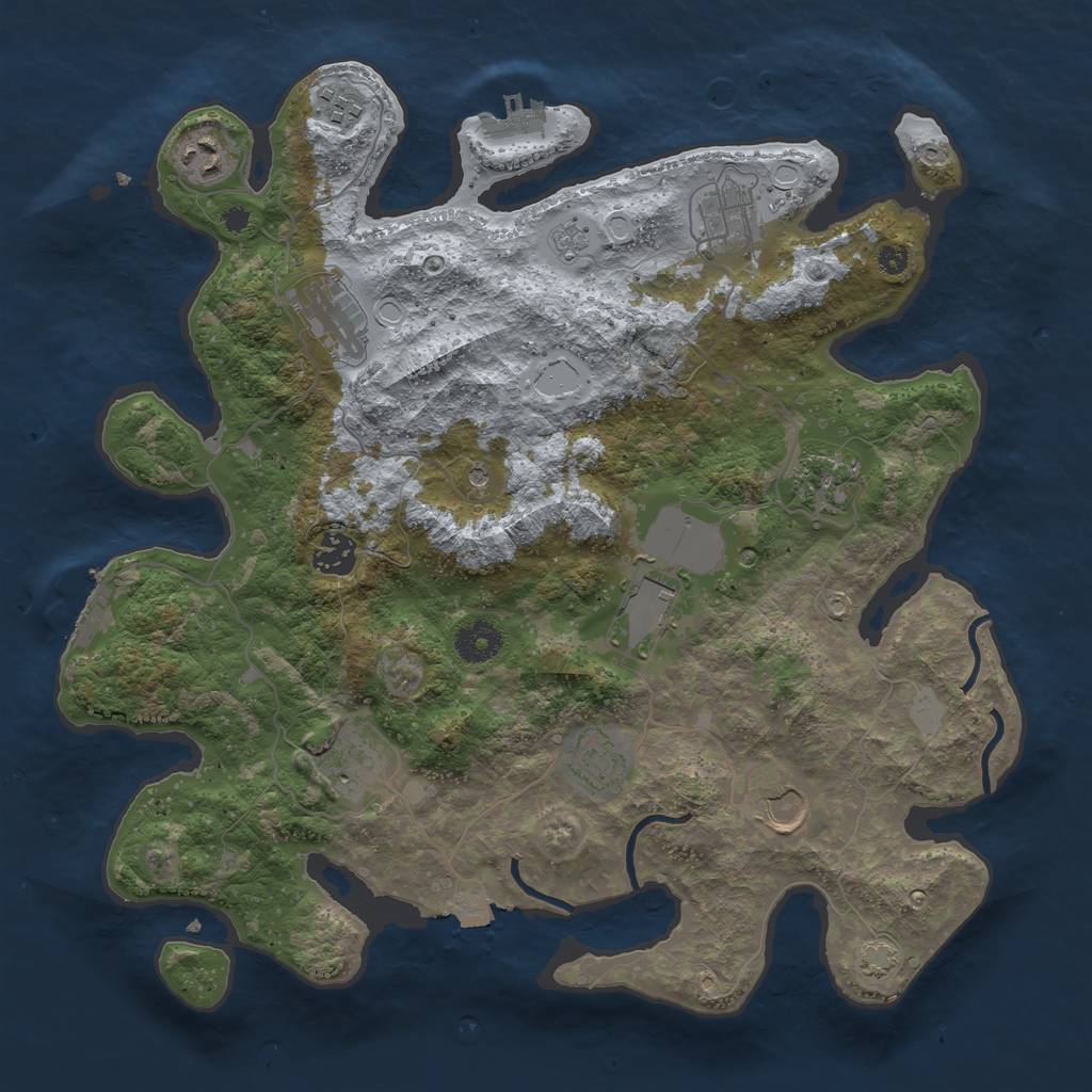 Rust Map: Procedural Map, Size: 3700, Seed: 1742600775, 18 Monuments