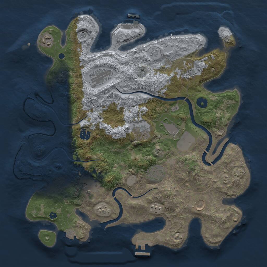 Rust Map: Procedural Map, Size: 3700, Seed: 1742600775, 16 Monuments