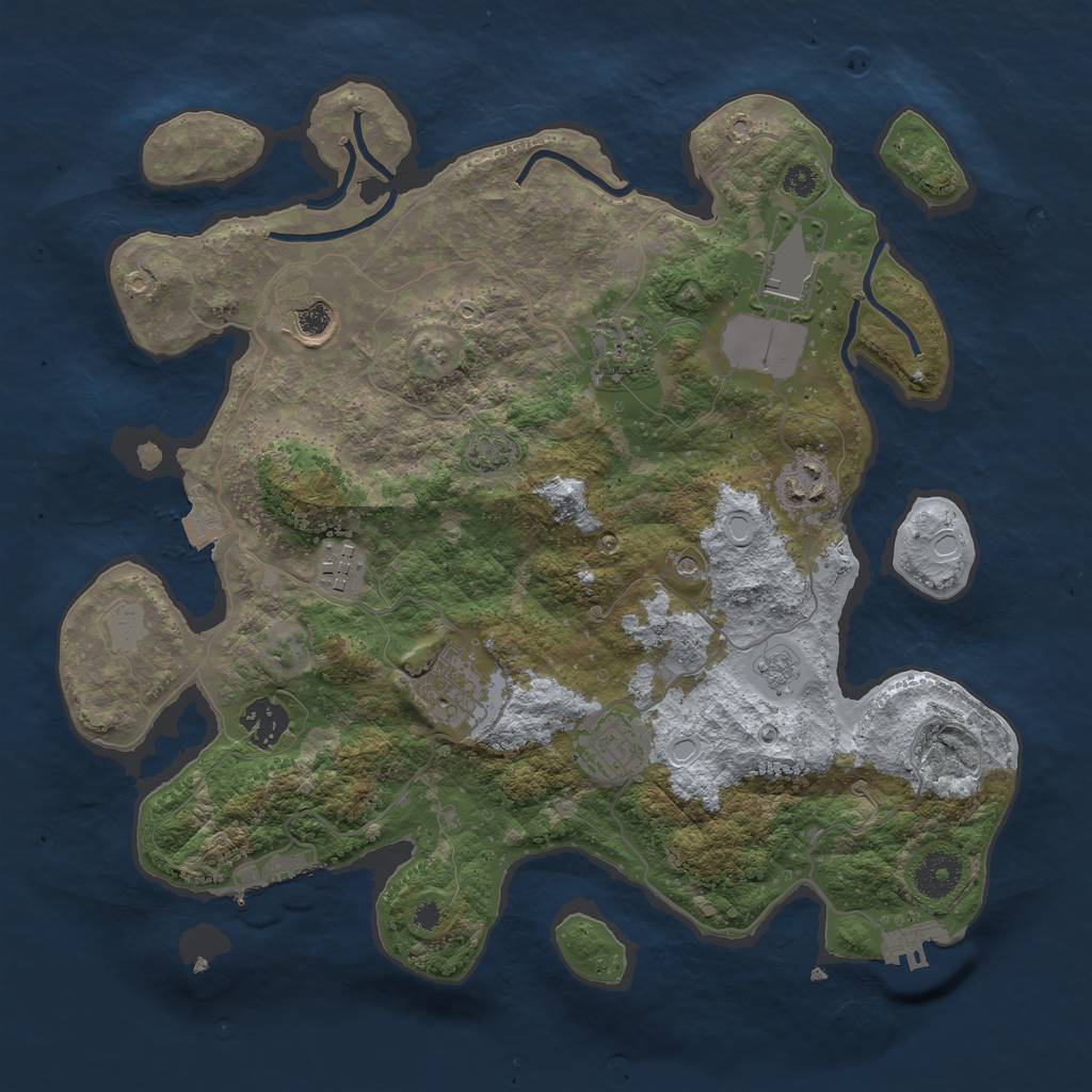 Rust Map: Procedural Map, Size: 3500, Seed: 1829960950, 16 Monuments