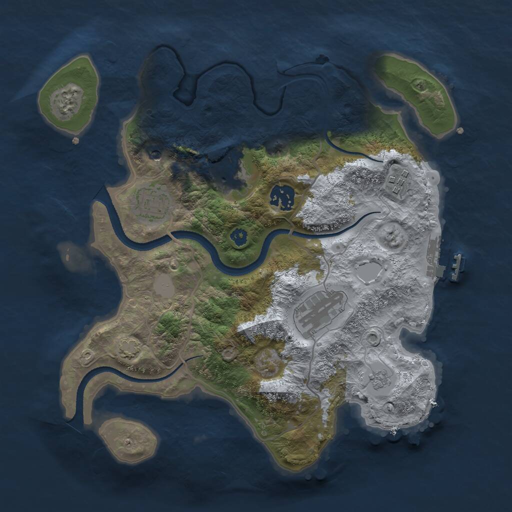 Rust Map: Procedural Map, Size: 3000, Seed: 1956, 10 Monuments