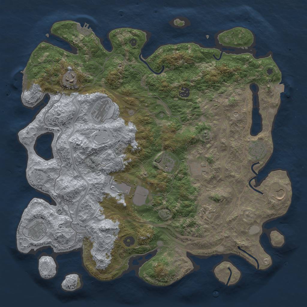 Rust Map: Procedural Map, Size: 4250, Seed: 926147380, 19 Monuments