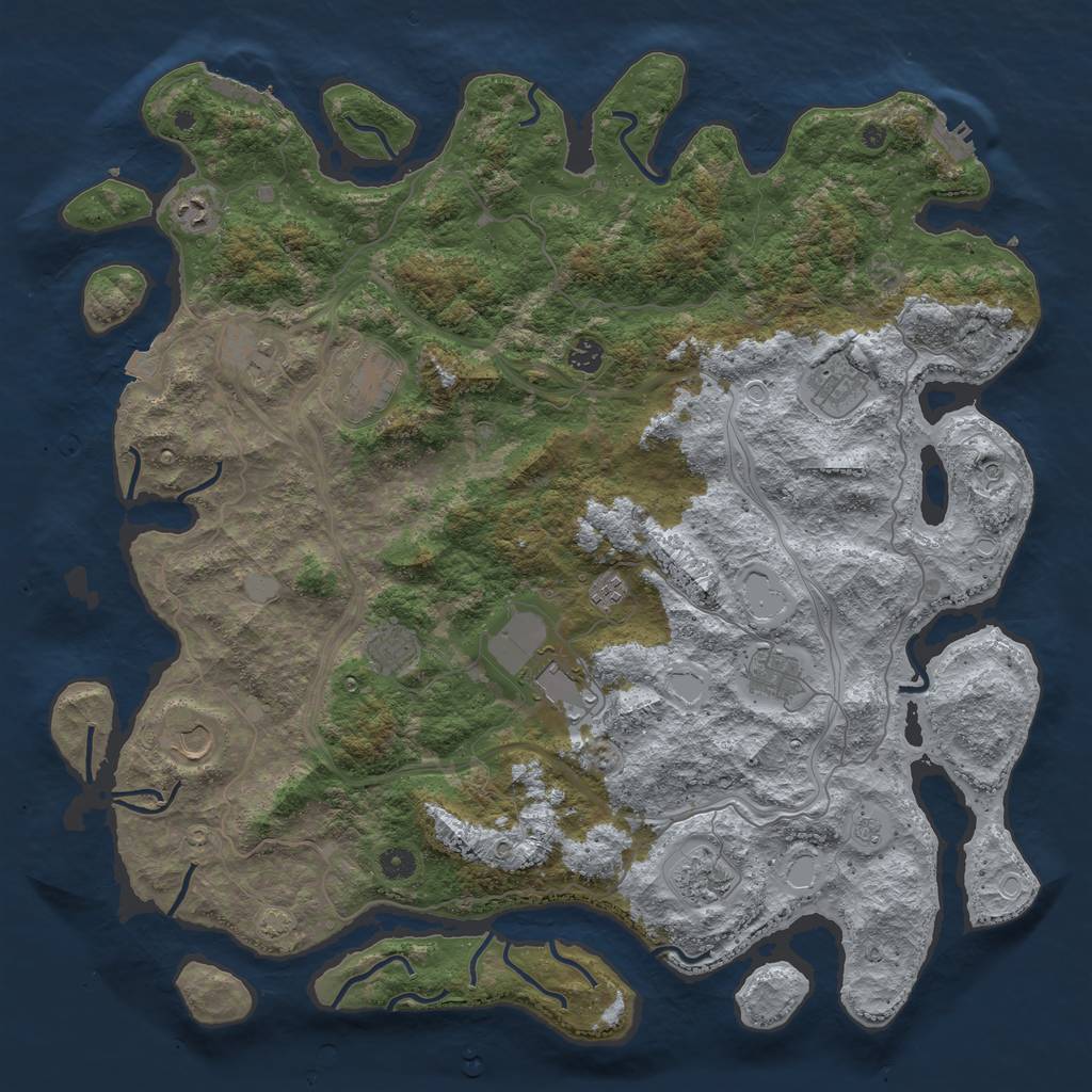 Rust Map: Procedural Map, Size: 4750, Seed: 639308532, 19 Monuments