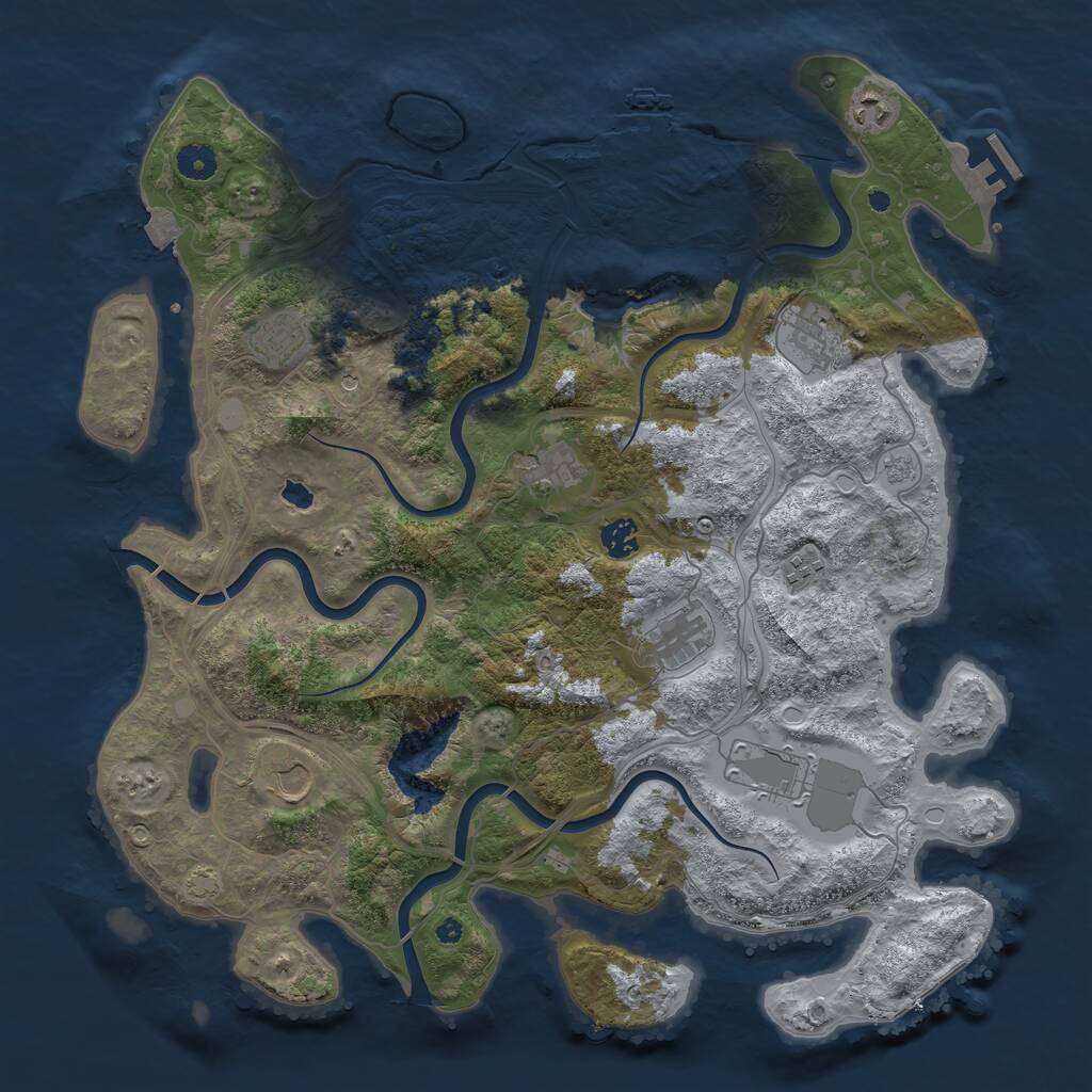 Rust Map: Procedural Map, Size: 4250, Seed: 37209726, 15 Monuments