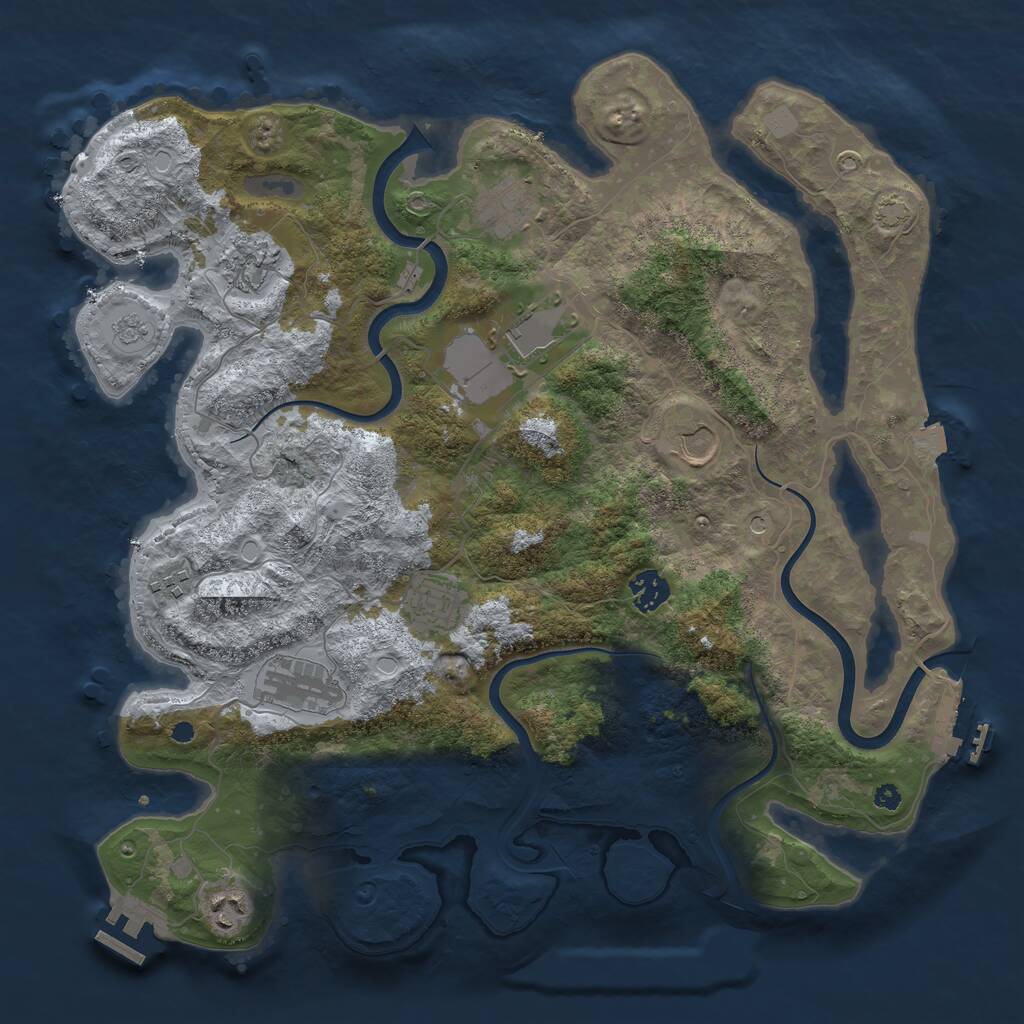 Rust Map: Procedural Map, Size: 3850, Seed: 59444399, 15 Monuments
