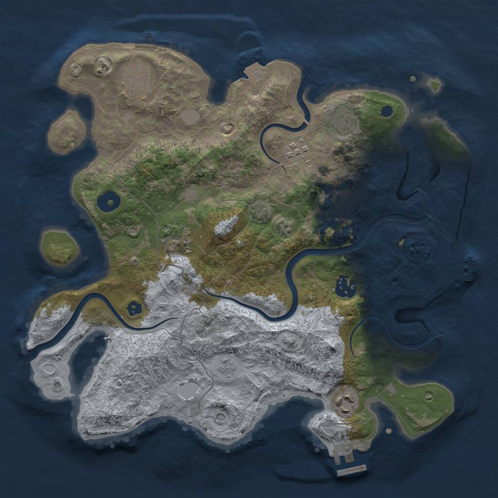 Rust Map: Procedural Map, Size: 3400, Seed: 97147978, 13 Monuments