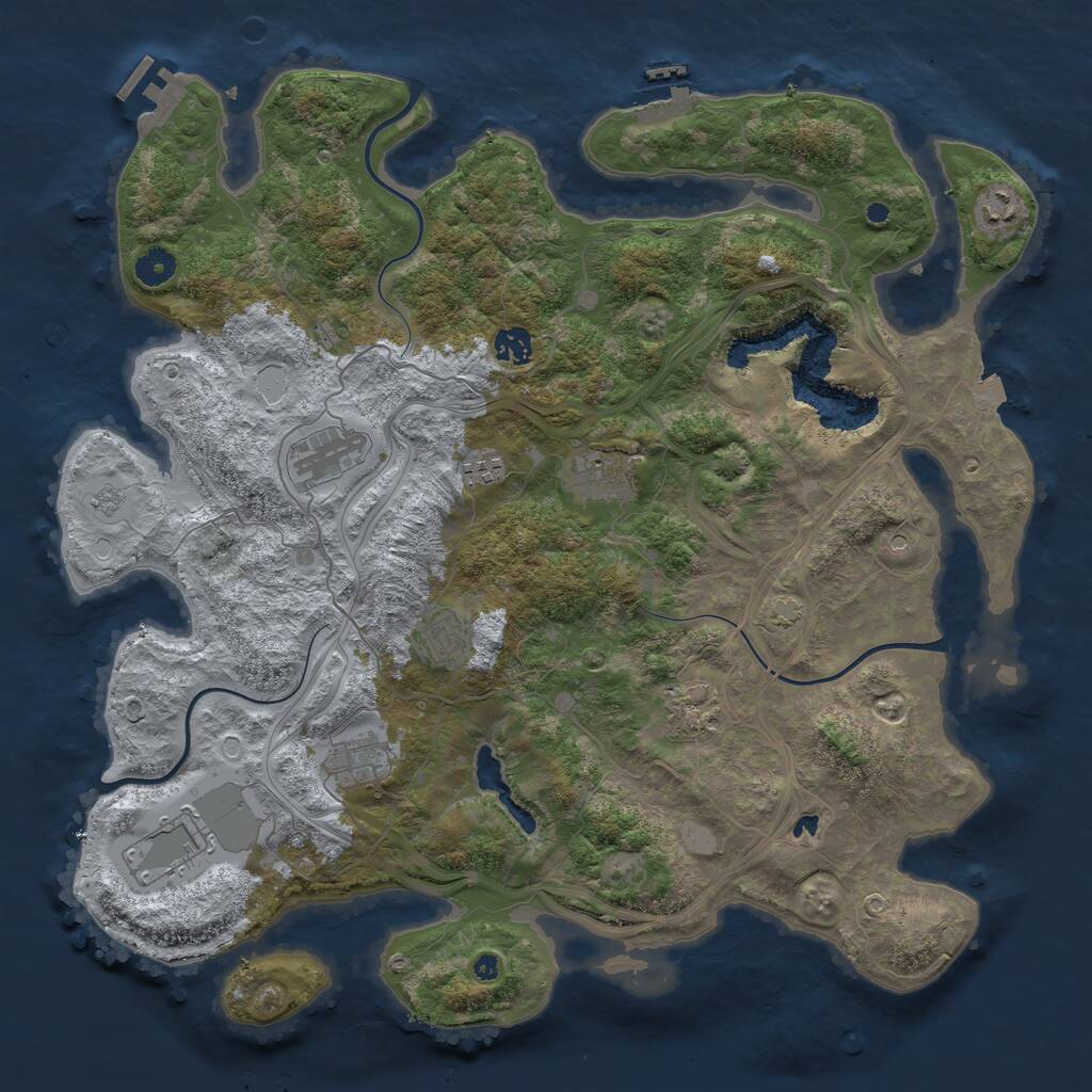 Rust Map: Procedural Map, Size: 4250, Seed: 810933077, 15 Monuments