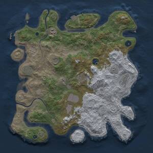 Thumbnail Rust Map: Procedural Map, Size: 3700, Seed: 258946896, 13 Monuments