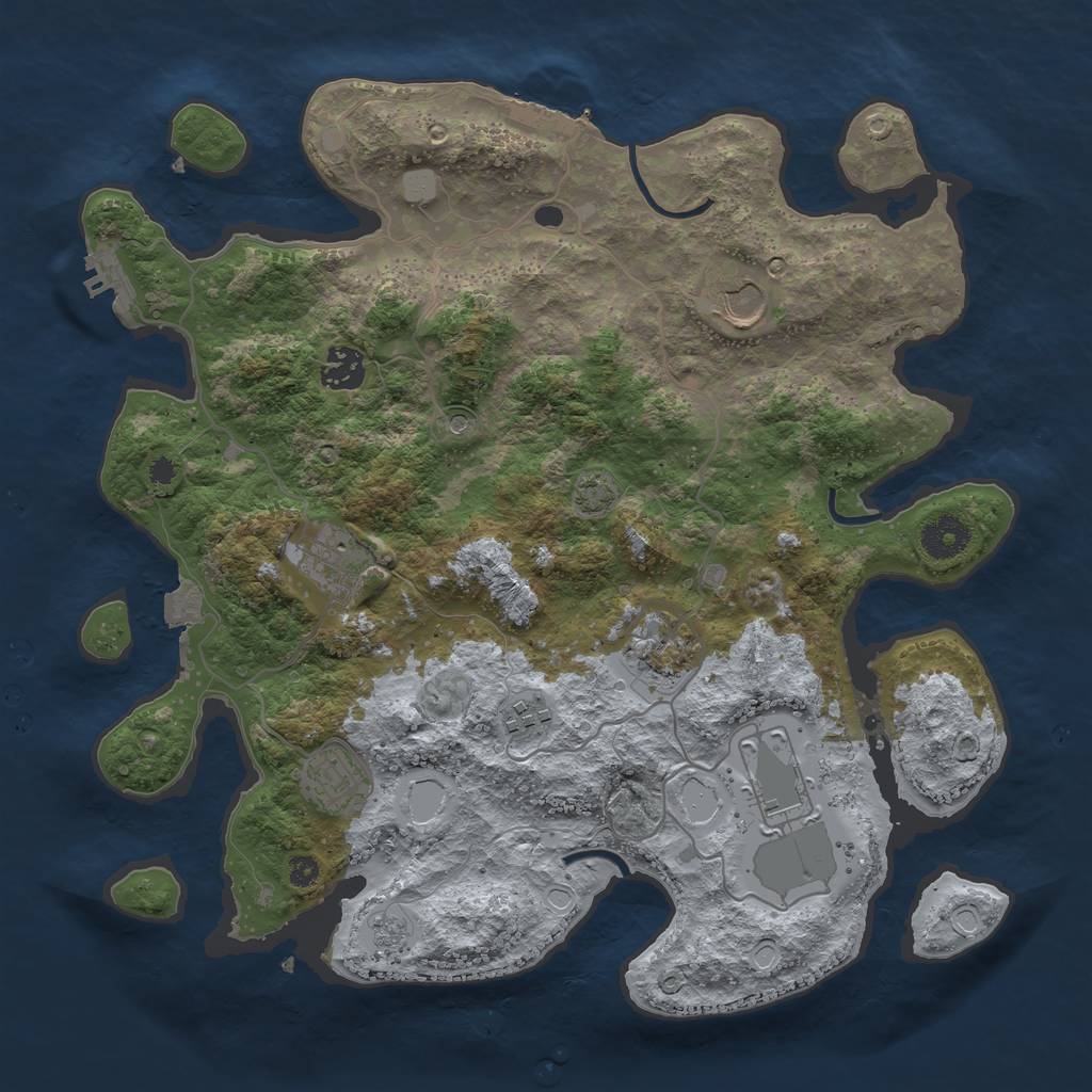 Rust Map: Procedural Map, Size: 3600, Seed: 56166672, 15 Monuments