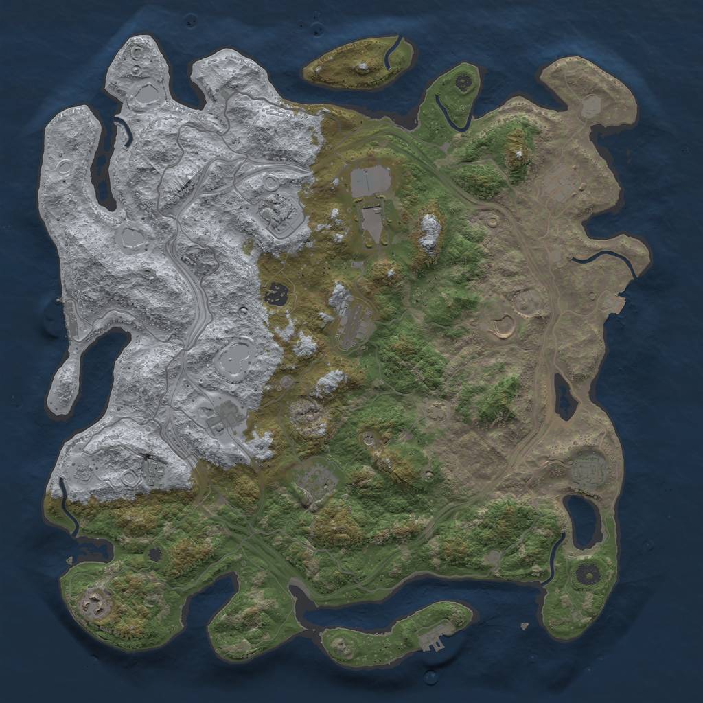 Rust Map: Procedural Map, Size: 4500, Seed: 872043860, 19 Monuments