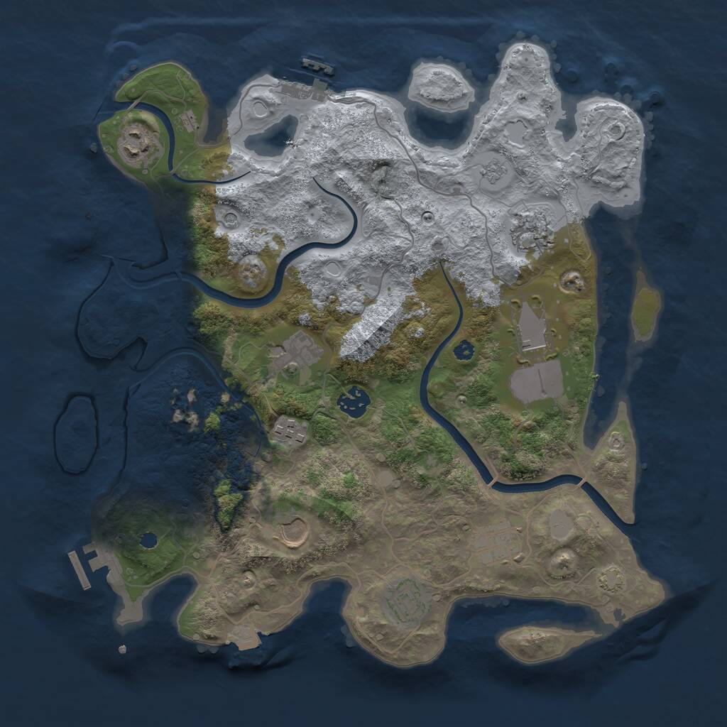 Rust Map: Procedural Map, Size: 3600, Seed: 659831646, 15 Monuments