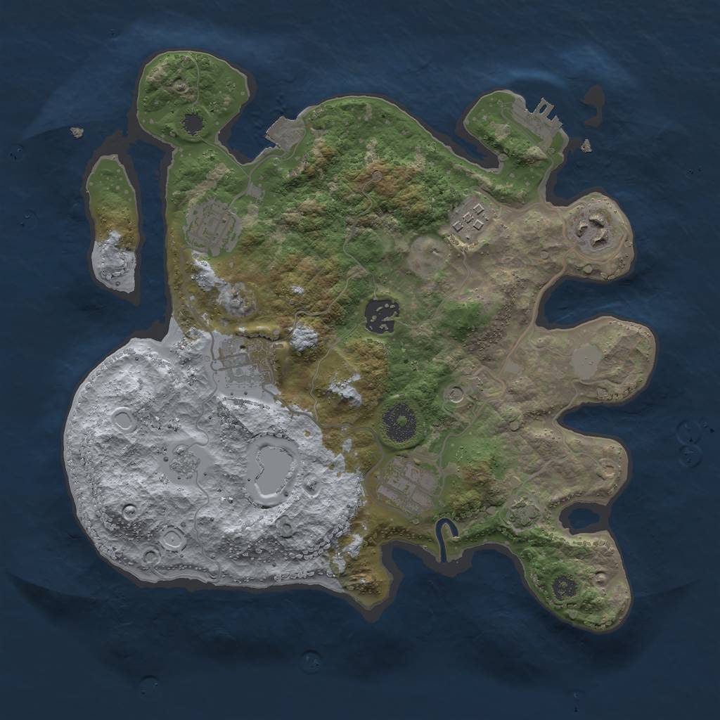 Rust Map: Procedural Map, Size: 3000, Seed: 7524, 13 Monuments
