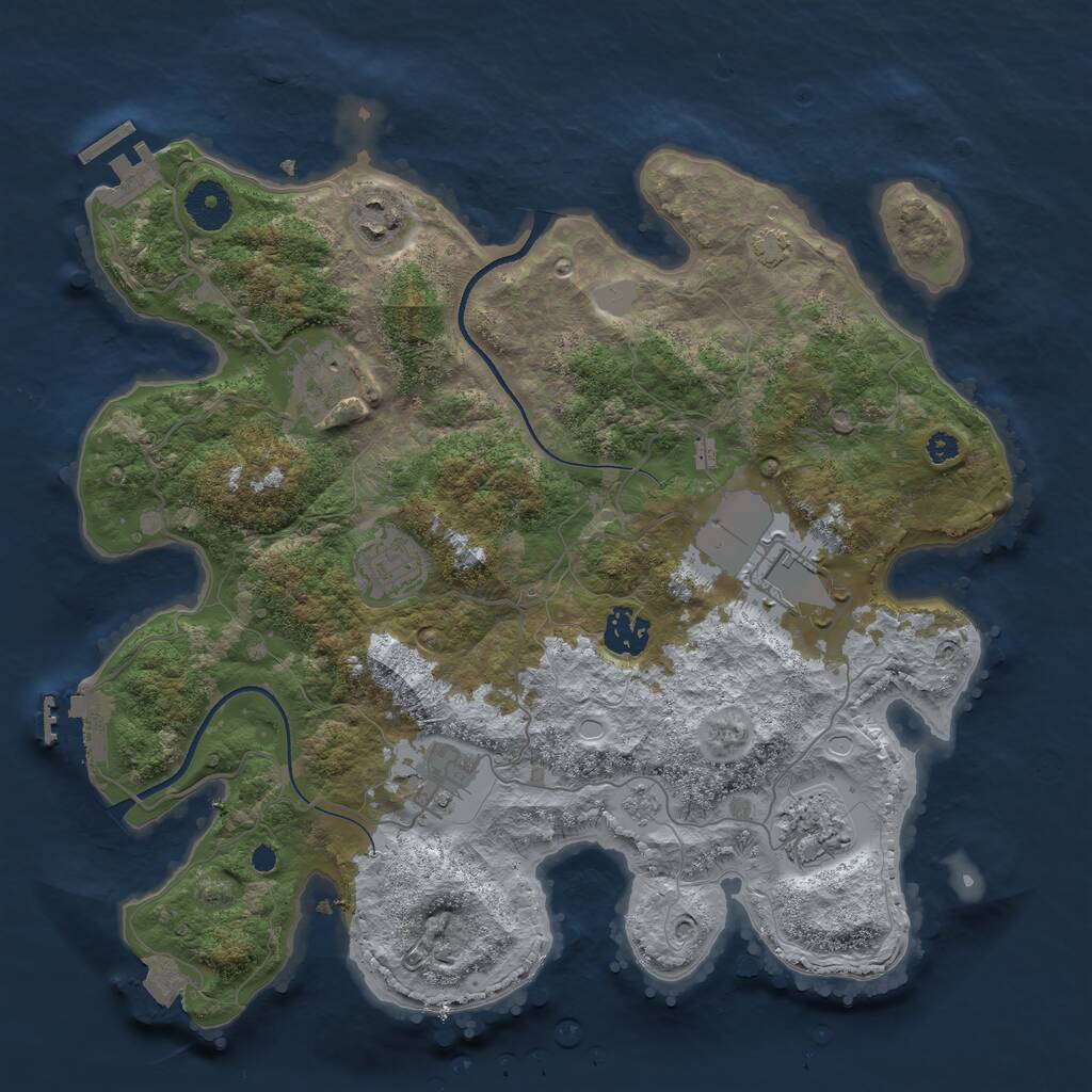 Rust Map: Procedural Map, Size: 3500, Seed: 226807706, 12 Monuments