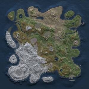 Thumbnail Rust Map: Procedural Map, Size: 3500, Seed: 30888145, 13 Monuments