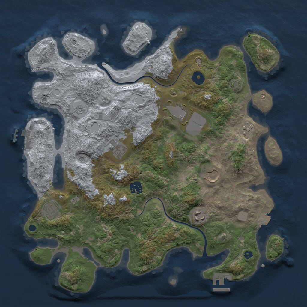 Rust Map: Procedural Map, Size: 3600, Seed: 479362234, 13 Monuments