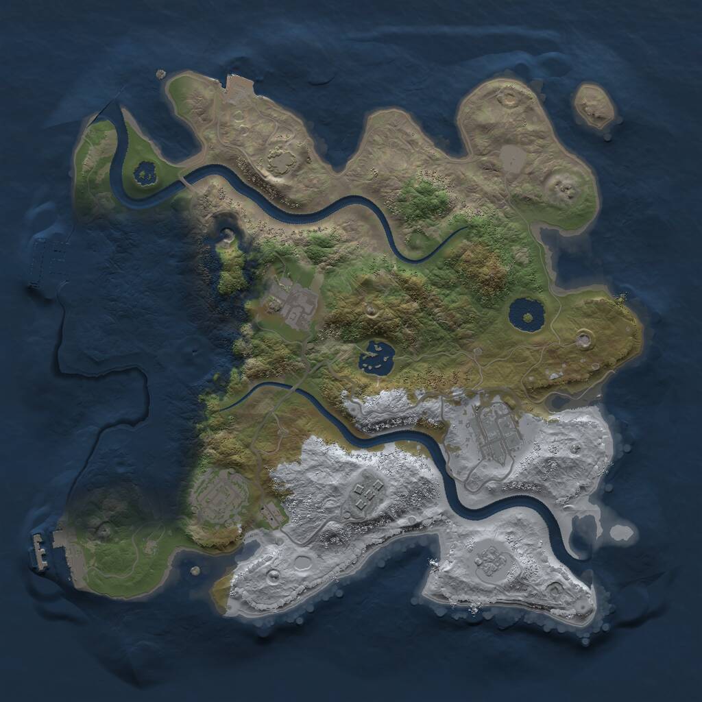 Rust Map: Procedural Map, Size: 3000, Seed: 19070, 11 Monuments