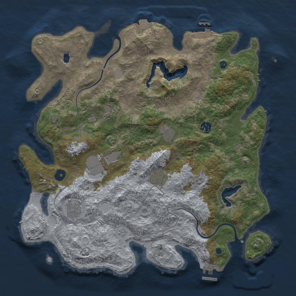 Rust Map: Procedural Map, Size: 4000, Seed: 7812603, 13 Monuments