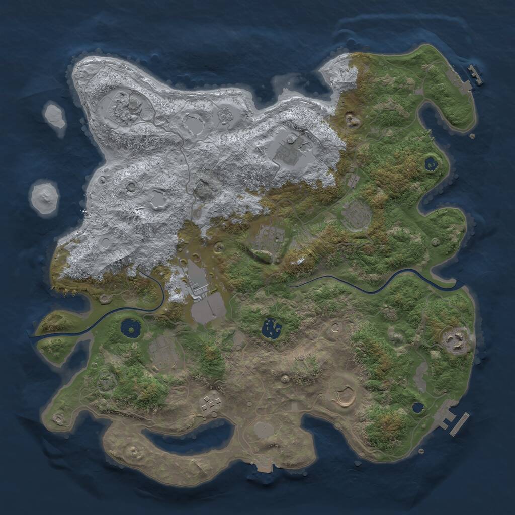 Rust Map: Procedural Map, Size: 3850, Seed: 883240419, 16 Monuments