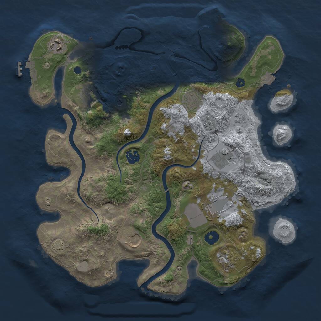 Rust Map: Procedural Map, Size: 3500, Seed: 1199470469, 15 Monuments