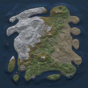 Thumbnail Rust Map: Procedural Map, Size: 3500, Seed: 1759905185, 16 Monuments