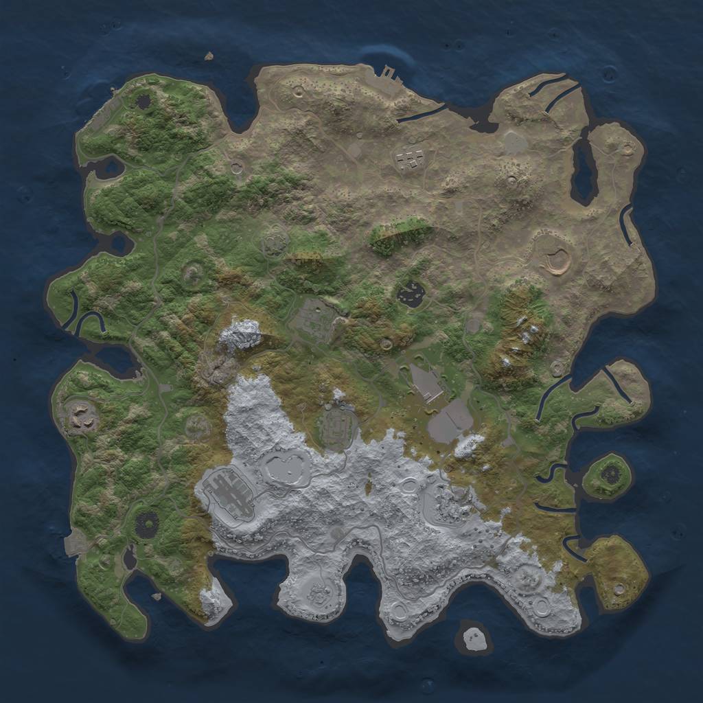 Rust Map: Procedural Map, Size: 4000, Seed: 1482424196, 17 Monuments