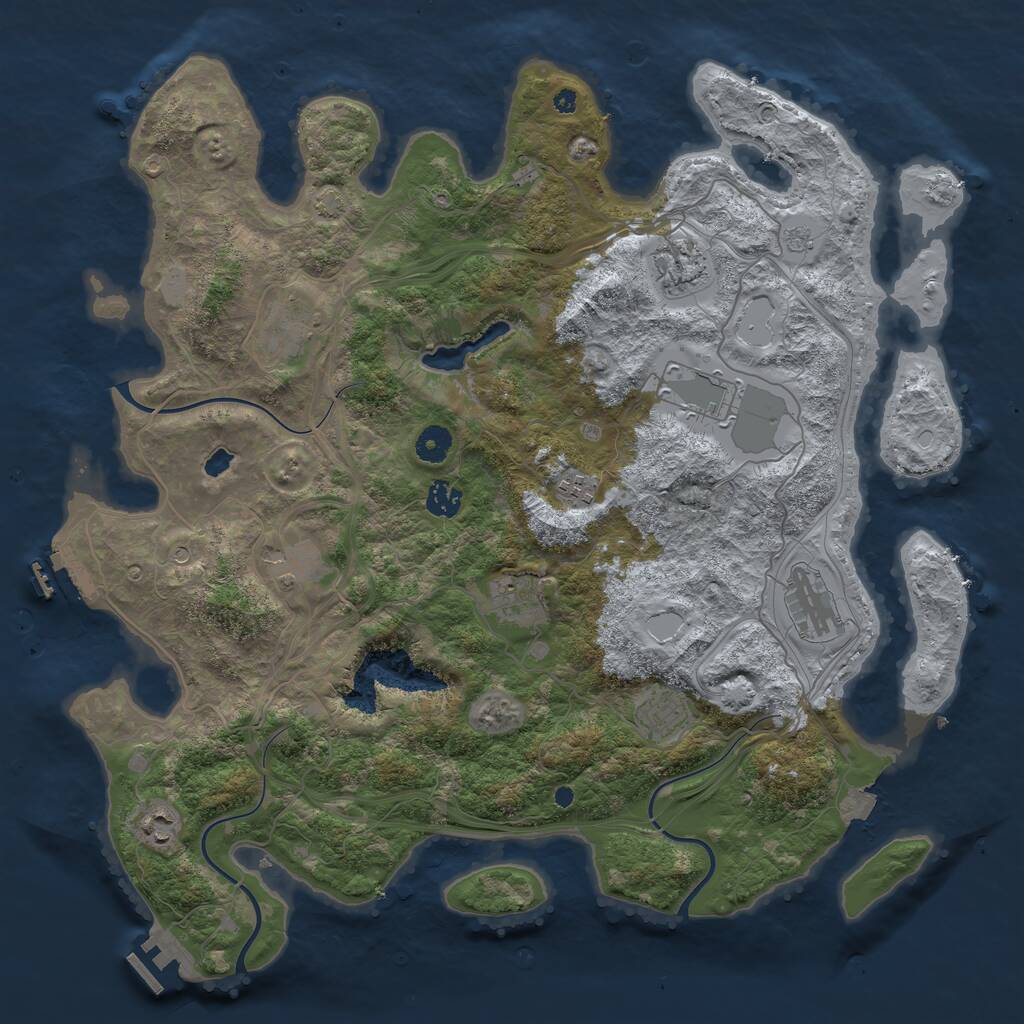 Rust Map: Procedural Map, Size: 4250, Seed: 1861488416, 16 Monuments