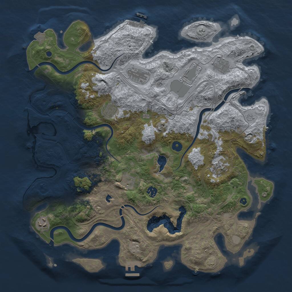 Rust Map: Procedural Map, Size: 4250, Seed: 1284712703, 15 Monuments