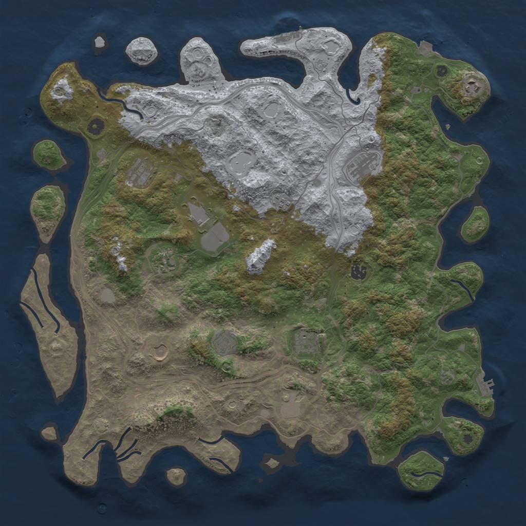 Rust Map: Procedural Map, Size: 4800, Seed: 164321465, 19 Monuments