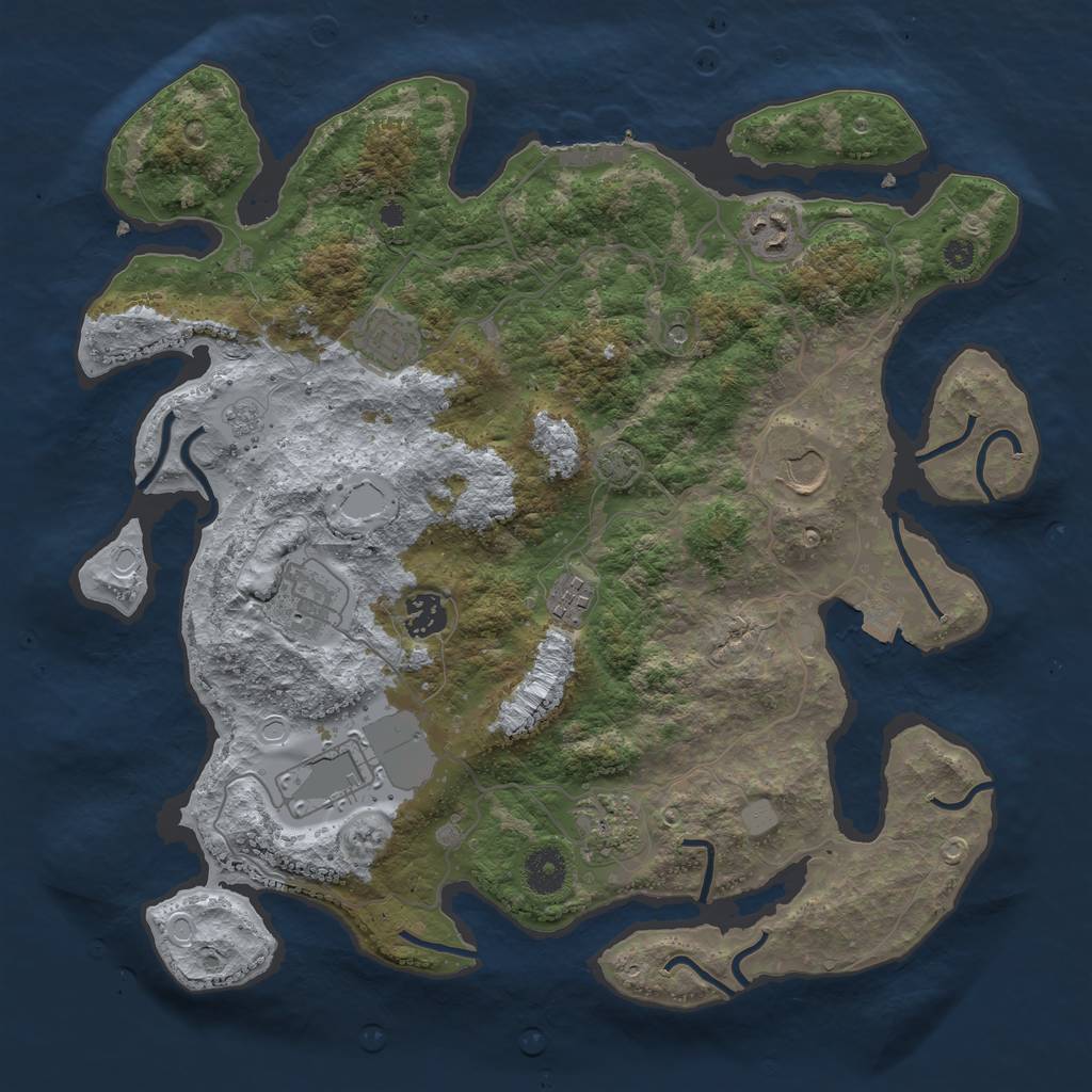 Rust Map: Procedural Map, Size: 3700, Seed: 895071131, 15 Monuments