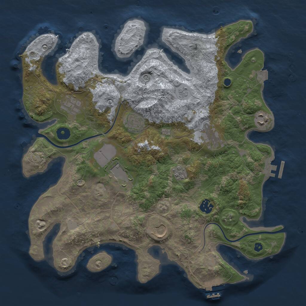 Rust Map: Procedural Map, Size: 3500, Seed: 1620414876, 14 Monuments