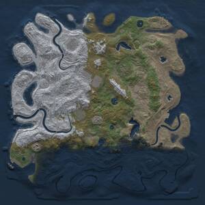 Thumbnail Rust Map: Procedural Map, Size: 4500, Seed: 12081301, 13 Monuments