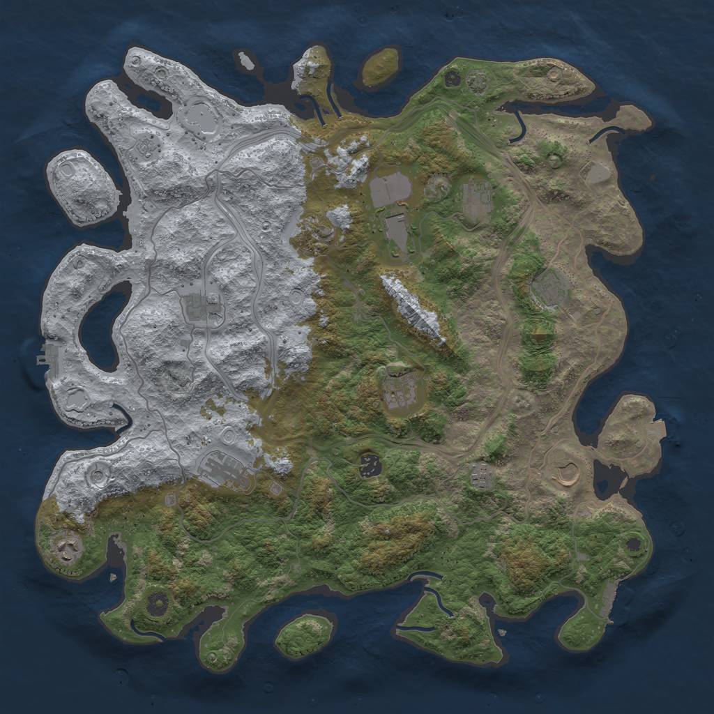 Rust Map: Procedural Map, Size: 4500, Seed: 12081301, 19 Monuments