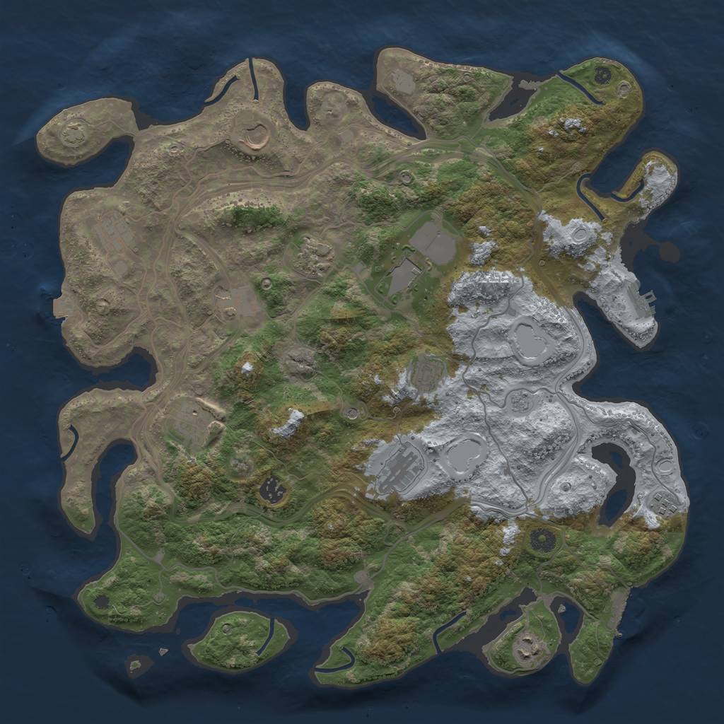 Rust Map: Procedural Map, Size: 4250, Seed: 1235039980, 19 Monuments